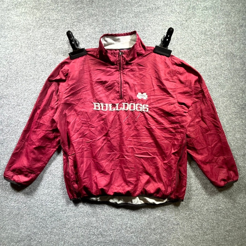 Vintage NCAA Mississippi State Bulldogs Pro Player Jacket Men Large Red Football
